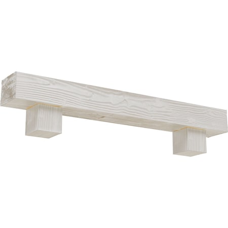 Kit W/ Alamo Corbels, Factory Prepped, 4H  X 6D X 60W Sandblasted Faux Wood Fireplace ManteL